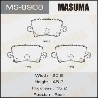 Колодка гальмівна задня Honda Civic (06-12) для MASUMA MS8908 фото товару