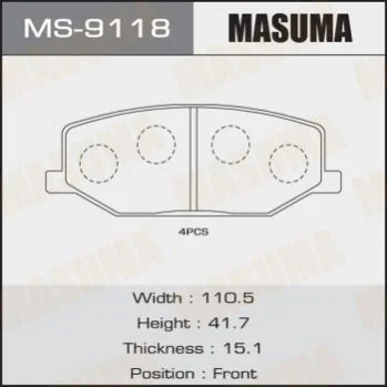<strong>Колодка гальмівна MASUMA MS9118 (фото 1)</strong>