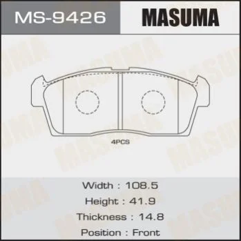 <strong>Колодка гальмівна MASUMA MS9426 (фото 1)</strong>