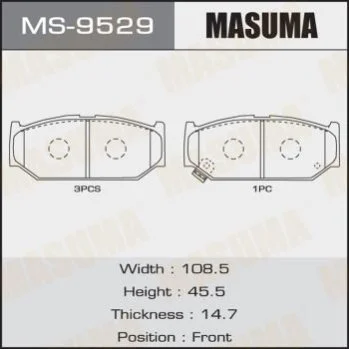 <strong>Колодка гальмівна MASUMA MS9529 (фото 1)</strong>