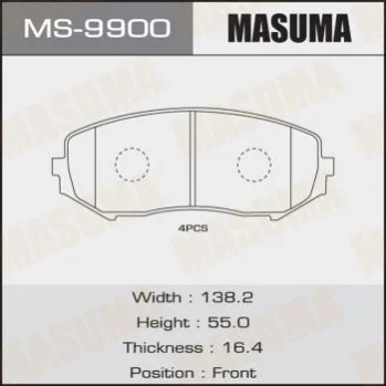 <strong>Колодка тормозная MASUMA MS9900 (фото 1)</strong>
