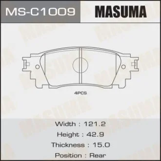 Колодка гальмівна для MASUMA MSC1009 фото товару