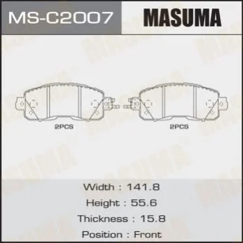 <strong>Колодка тормозная передняя Nissan Leaf (13-17), Teana (14-21) MASUMA MSC2007 (фото 1)</strong>