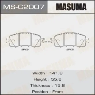 Колодка гальмівна передня Nissan Leaf (13-17), Teana (14-21) для MASUMA MSC2007 фото товару
