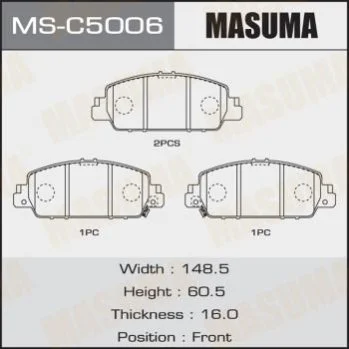 <strong>Колодка гальмівна передня Honda Accord (13-) MASUMA MSC5006 (фото 1)</strong>