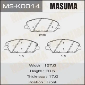 Колодки тормозные передн SSANGYONG KORANDO, KIA SORENTO III (UM) 2.2 CRDi (15-2 для MASUMA MSK0014 фото товара