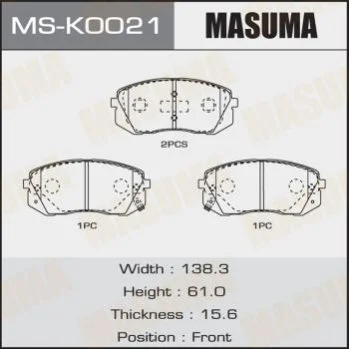 <strong>Колодка тормозная передняя MASUMA MSK0021 (фото 1)</strong>