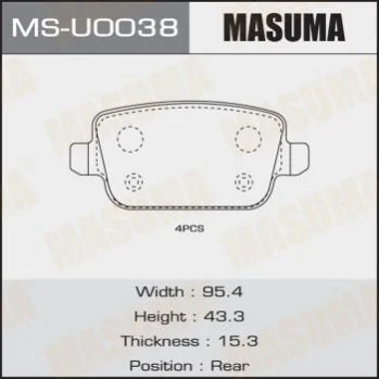 <strong>Колодки тормозные задн AN-4458K, P24075 MASUMA MSU0038 (фото 1)</strong>