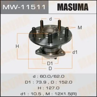 Маточина колеса для MASUMA MW11511 фото товару