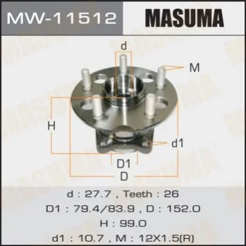 <strong>Ступица колеса задн RAV4/ ACA21L (MW-11512) MASUMA MW11512 (фото 1)</strong>