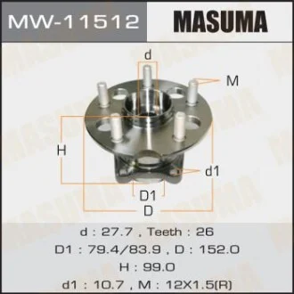 Маточина колеса (MW-11512) для MASUMA MW11512 фото товару