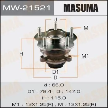 <strong>Ступица колеса задн Nissan X-TRAIL, SERENA / T32, C26 (с ABS) MASUMA MW21521 (фото 1)</strong>