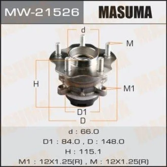 Ступица колеса задн Nissan QASHQAI, X-TRAIL/ T31 (с ABS) для MASUMA MW21526 фото товару