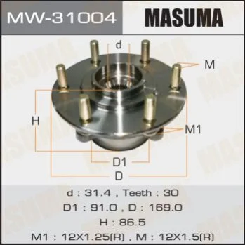 <strong>Ступица колеса передн MITSUBISHI PAJERO / V87W, V97W MASUMA MW31004 (фото 1)</strong>