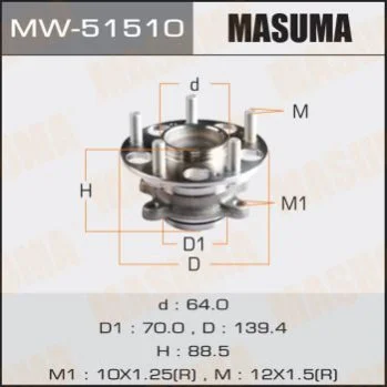 <strong>Маточина колеса (MW-51510) MASUMA MW51510 (фото 1)</strong>