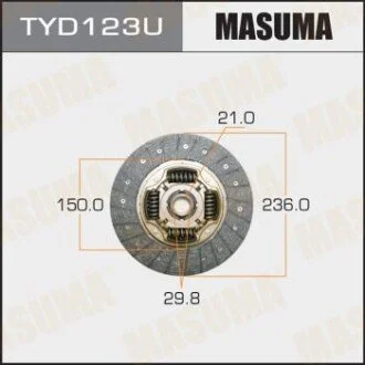 Диск сцепления 236*150*21*29.8 Toyota Camry RAV4 для Toyota, Lexus MASUMA TYD123U фото товара