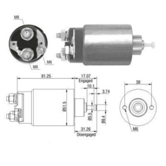 MEATDORIA FORD Магнітний перемикач стартера COUGAR 2.5 V6 24V 00-01, FOCUS I 1.8 TDCi 01-04, MAZDA TRIBUTE 2.0 4WD 00-08, JAGUAR X-TYPE I 2.2 D 05-09 MEAT&DORIA 46082 фото товару