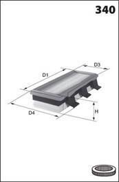 Фільтр повітря (аналогWA6375/LX824) MECAFILTER ELP3726 фото товару