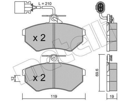 Комплект гальмівних колодок (дискових) Metelli 22-0050-1 (фото 1)