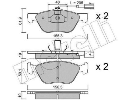 Комплект гальмівних колодок (дискових) Metelli 22-0083-0 фото товара