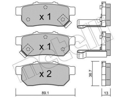Комплект гальмівних колодок (дискових) Metelli 22-0176-1