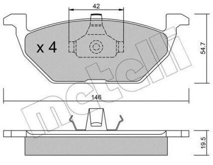 Комплект гальмівних колодок (дискових) для METELLI 22-0211-0 фото товара