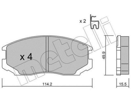 Комплект гальмівних колодок (дискових) Metelli 22-0221-1 фото товара