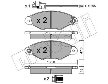 Комплект гальмівних колодок (дискових) Metelli 22-0253-2 (фото 1)