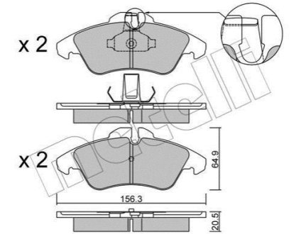 Комплект гальмівних колодок (дискових) Metelli 22-0256-1 фото товара