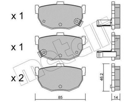 Комплект гальмівних колодок (дискових) Metelli 22-0362-0 (фото 1)