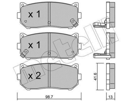 Комплект гальмівних колодок (дискових) Metelli 22-0372-0 фото товара