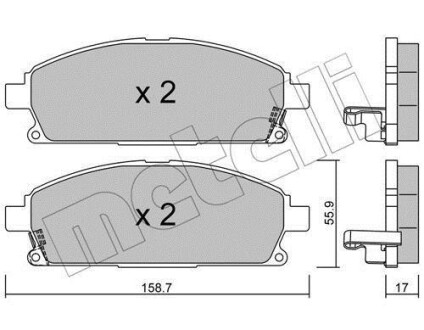 Комплект гальмівних колодок (дискових) Metelli 22-0406-1 фото товара