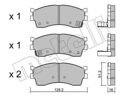 Комплект гальмівних колодок (дискових) Metelli 22-0512-0 фото товару