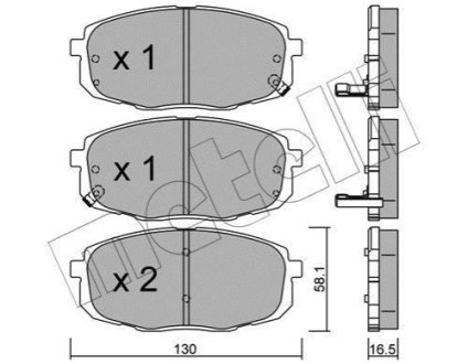 Комплект гальмівних колодок (дискових) Metelli 22-0513-0 (фото 1)