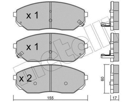 Комплект гальмівних колодок (дискових) Metelli 22-0515-0 (фото 1)