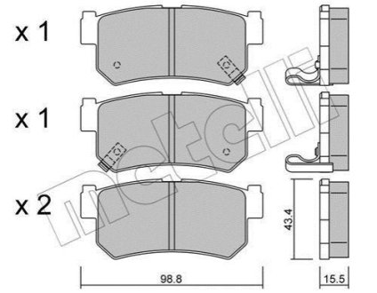Комплект гальмівних колодок (дискових) Metelli 22-0519-0 (фото 1)