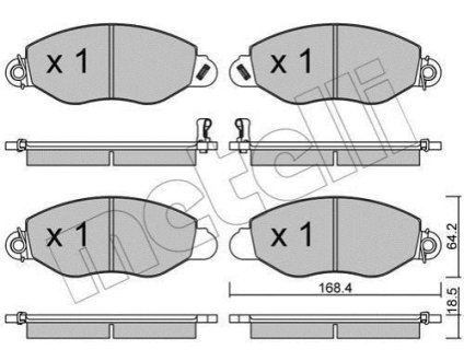 Комплект гальмівних колодок (дискових) Metelli 22-0536-0 фото товару