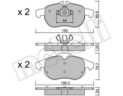 Комплект гальмівних колодок (дискових) Metelli 22-0540-0 (фото 1)