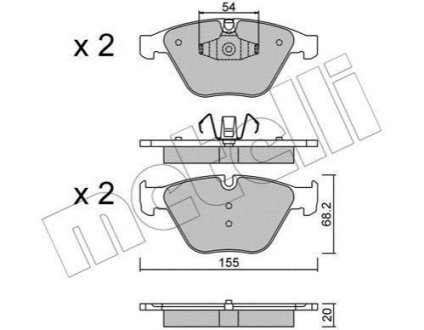 Комплект гальмівних колодок (дискових) Metelli 22-0558-6 (фото 1)