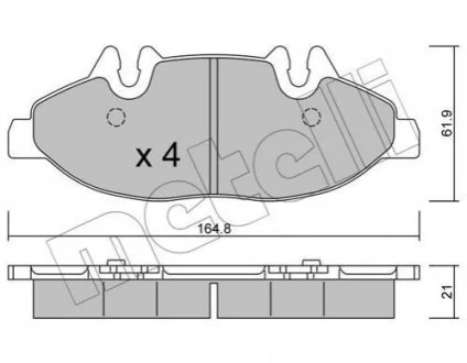 Комплект гальмівних колодок для METELLI 22-0575-0 фото товару