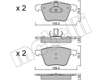 Комплект гальмівних колодок (дискових) Metelli 22-0599-1 (фото 1)