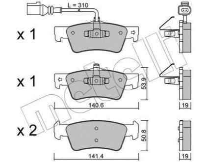 Комплект гальмівних колодок (дискових) Metelli 22-0661-1 фото товара