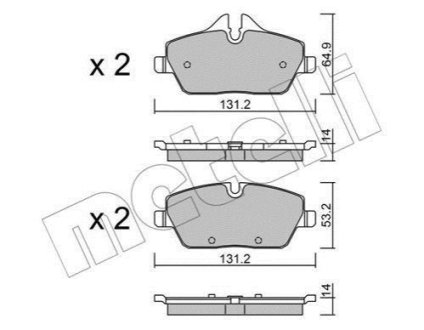 Комплект гальмівних колодок (дискових) Metelli 22-0664-2 фото товару