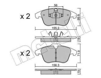 Комплект гальмівних колодок (дискових) Metelli 22-0675-4 (фото 1)