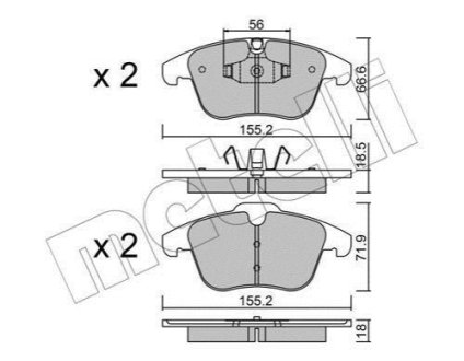 Комплект гальмівних колодок (дискових) Metelli 22-0675-5 (фото 1)