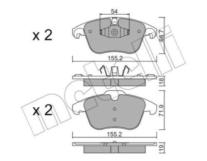 Комплект гальмівних колодок (дискових) Metelli 22-0675-7 (фото 1)