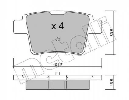 Комплект гальмівних колодок для METELLI 22-0677-0 фото товару