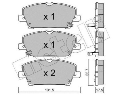 Комплект гальмівних колодок (дискових) Metelli 22-0728-0 фото товара