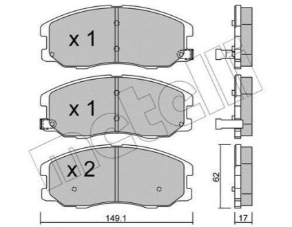 Комплект гальмівних колодок (дискових) Metelli 22-0778-0 фото товару