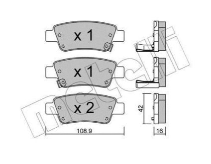 Комплект гальмівних колодок (дискових) Metelli 22-0790-0 (фото 1)